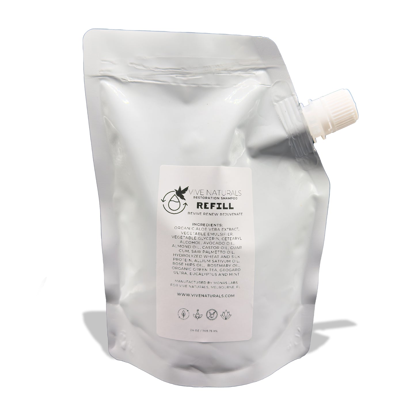Vive Naturals Restoration Shampoo Refill Pouch – 24oz