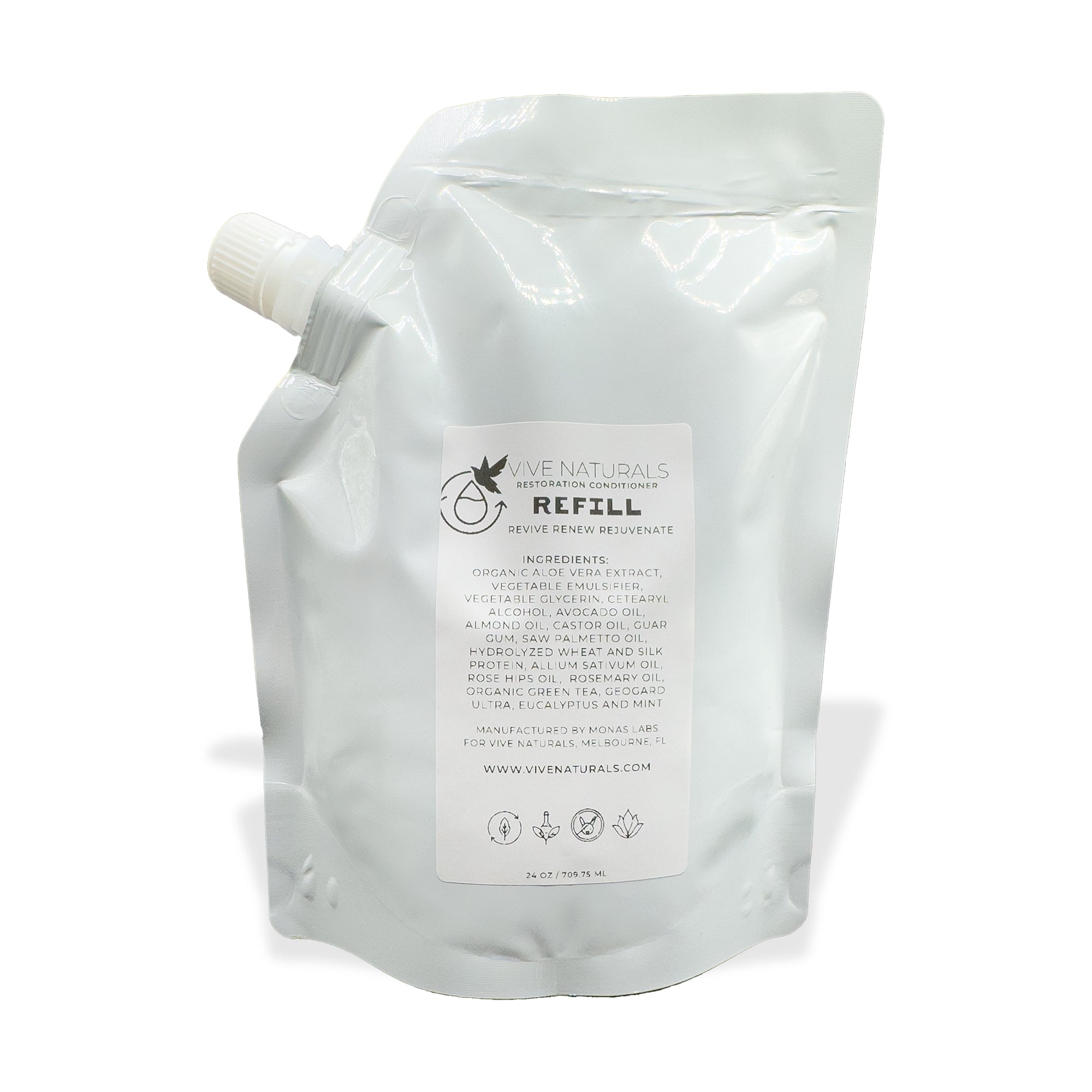 Vive Naturals Restoration Conditioner Refill Pouch – 24oz